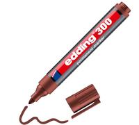 edding 300 marcador permanente - marrón - 1 rotulador - punta redonda 1,5-3 mm - resistente al agua, de secado rápido, rotuladores indelebles - para cartón, plástico, vidrio, madera, metal