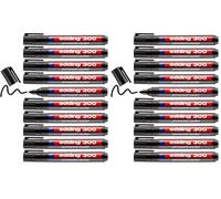 Edding 300 marcador permanente - negro - 10 rotuladores- punta redonda 1,5-3 mm - resistente al agua, de secado rápido, rotuladores indelebles - para cartón, plástico, vidrio, madera, metal