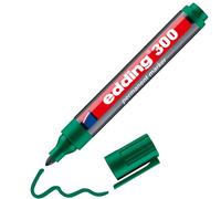 edding 300 marcador permanente - verde - 1 rotulador - punta redonda 1,5-3 mm - resistente al agua, de secado rápido, rotuladores indelebles - para cartón, plástico, vidrio, madera, metal