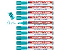 edding Marcadores permanentes 3000-014 Caja con 10 Punta 1,5-3 mm Azul turquesa