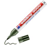 edding 3000 - 1 Marcador Permanente - Verde Oliva - Punta Redonda 1,5-3 mm