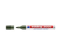edding 3000 - 1 Marcador Permanente - Verde Oliva - Punta Redonda 1,5-3 mm