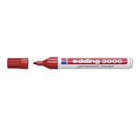 edding Rotulador permanente 3000 Rojo N.º2 punta redonda 1,5-3 mm – Blíster 1 unidad
