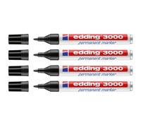 Rotulador edding marcador permanente 3000 negro -punta redonda 1,5-3 mm