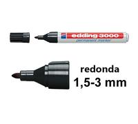 Edding 3000 Rotulador permanente negro de punta redonda (1,5-3 mm)
