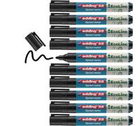 edding 31 EcoLine marcador para flipcharts - negro - 10 rotuladores - punta redonda de 1,5-3 mm - para escribir, dibujar y marcar sobre papel - recargable, no traspasa, no mancha