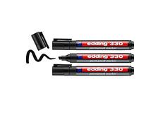 Edding 330-3 Marcadores Permanentes - Punta Biselada 1-5 mm - Negro