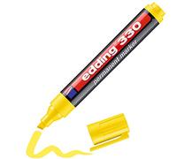 edding 330 marcador permanente - amarillo - 1 rotulador - punta biselada 1-5 mm - resistente al agua, de secado rápido, rotuladores indelebles - para cartón, plástico, vidrio, madera, metal