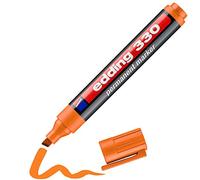 edding 330 marcador permanente - naranja - 1 rotulador - punta biselada 1-5 mm - resistente al agua, de secado rápido, rotuladores indelebles - para cartón, plástico, vidrio, madera, metal