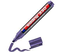 edding 330 marcador permanente - violeta - 1 rotulador - punta biselada 1-5 mm - resistente al agua, de secado rápido, rotuladores indelebles - para cartón, plástico, vidrio, madera, metal