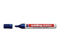 Edding 3300 rotulador permanente - punta biselada - trazo entre 1 y 5 mm. - tinta casi inodora - secado rapido - color azul (10 uds)