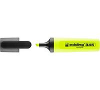 Edding 345 marcador fluorescente - amarillo - 1 marcador fluorescente - punta biselada de 2-5 mm - ideal para hacer marcas brillantes y resaltar pasajes de texto y notas