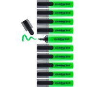 edding 345 marcador fluorescente - verde claro- 10 marcadores fluorescente - punta biselada de 2-5 mm - ideal para hacer marcas brillantes y resaltar pasajes de texto y notas