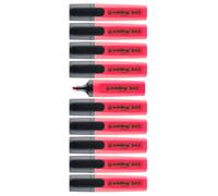 edding 345 marcadores fluorescente - rojo - 10 marcador fluorescente - punta biselada de 2-5 mm - ideal para hacer marcas brillantes y resaltar pasajes de texto y notas