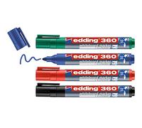 Edding 360-4 Marcadores para Pizarras Blancas - Punta redonda 1,5-3 mm - Multicolor