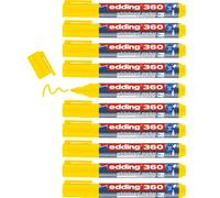edding 360 marcador para pizarras blancas - amarillo - 10 rotuladores - punta redonda 1,5-3 mm - rotulador para pizarra blanca, borrado en seco - pizarra blanca, flipchart, tablón de notas