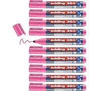 edding 360 marcador para pizarras blancas - rosa - 10 rotuladores - punta redonda 1,5-3 mm - rotulador para pizarra blanca, borrado en seco - pizarra blanca, flipchart, tablón de notas