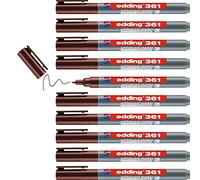 edding 361 marcador para pizarras blancas - marrón - 10 rotuladores - punta redonda 1 mm - rotulador para pizarra blanca, borrado en seco - pizarra blanca, flipchart, tablón de notas