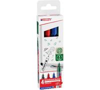 edding 361 marcador para pizarras blancas - multicolor - juego de 4 rotuladores - punta redonda 1 mm - rotulador para pizarra blanca, borrado en seco - flipchart, tablón de notas - recargable