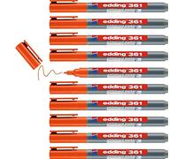 edding 361 marcador para pizarras blancas - naranja - 10 rotuladores - punta redonda 1 mm - rotulador para pizarra blanca, borrado en seco - pizarra blanca, flipchart, tablón de notas