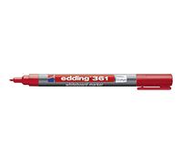 edding 361 marcador para pizarras blancas - rojo - 1 rotulador - punta redonda 1 mm - rotulador para pizarra blanca, borrado en seco - pizarra blanca, flipchart, tablón de notas - recargable