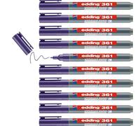 edding 361 marcador para pizarras blancas - violeta - 10 rotuladores - punta redonda 1 mm - rotulador para pizarra blanca, borrado en seco - pizarra blanca, flipchart, tablón de notas