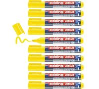 edding 363 marcador para pizarras blancas - amarillo - 10 rotuladores - punta biselada 1-5 mm - rotulador para pizarra blanca, borrado en seco - pizarra blanca, flipchart, tablón de notas