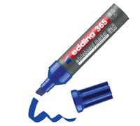 edding 365 marcador para pizarras blancas - azul - 1 rotulador - punta biselade 2-7 mm - pizarra blanca, vidrio, tablón de notas, flipchart - se puede borrar en seco y sin residuos, no se seca