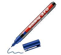 edding 370 - azul - 1 rotulador - punta redondeada fina 1 mm - resistente al agua, secado rápido - multiuso, universal - para cartón, plástico, madera, metal, vidrio, piedra, lienzo