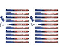 Edding 370 - azul - 10 rotuladores - punta redondeada fina 1 mm - resistente al agua, secado rápido - multiuso, universal - para cartón, plástico, madera, metal, vidrio, piedra, lienzo (Paquete de 2)