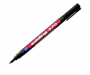 Edding 370-Marqueur Permanent-Pointe ogive-Trait 1,0 mm-Noir-Réf 370-001-Lot de 10