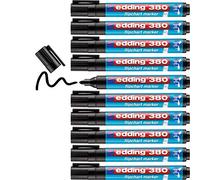 edding Marcadores para flipchart 380-001 – Caja con 10, punta redonda 1,5-3 mm, negro