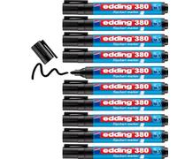 Edding 380-001 - Caja con 10 marcadores para Flipchart - Punta Redonda - 1.5-3 mm - Negro