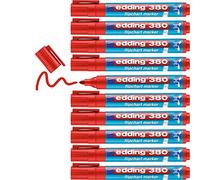 Edding 380-002 - Caja con 10 marcadores para Flipchart - Punta Redonda - 1.5-3 mm - Rojo