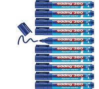 Edding 380-003 - Caja con 10 marcadores para Flipchart - Punta Redonda - 1.5-3 mm - Azul