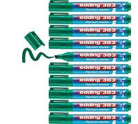 Edding 383-004 - Caja con 10 Marcadores para Flipchart con Punta Biselada - Trazo 1,5-3 mm - Verde
