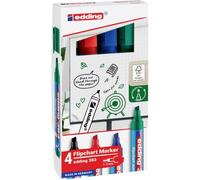 edding Marcadores para flipchart 383-4-S Punta biselada 1,5-3 mm Estuche con 4 surtidos