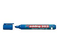 edding 383 marcador para flipcharts - azul - 1 rotulador - punta biselada de 1-5 mm - rotulador para escribir, dibujar y marcar sobre papel - recargable, no traspasa, no mancha, impermeable