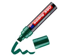 edding 390 marcador permanente - verde - 1 rotulador - punta biselada ancha 4-12 mm - resistente al agua, secado rápido - multiuso, universal - para cartón, plástico, madera, metal, vidrio, lienzo