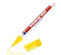 edding Rotulador permanente 400 – Amarillo, punta fina redonda 1 mm, resistente al agua, 1 unidad