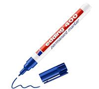 edding 400 marcador permanente - azul - 1 rotulador - punta fina redonda 1 mm - resistente al agua, de secado rápido, rotuladores indelebles - para cartón, plástico, madera, metal, vidrio