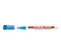 edding 400 marcador permanente - azul claro - 1 rotulador - punta fina redonda 1 mm - resistente al agua, de secado rápido, rotuladores indelebles - para cartón, plástico, madera, metal, vidrio