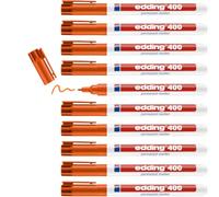 edding 400 marcador permanente - naranja - 10 rotuladores - punta fina redonda 1 mm - resistente al agua, de secado rápido, rotuladores indelebles - para cartón, plástico, madera, metal, vidrio