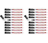 Edding 400 marcador permanente - negro - 10 rotuladores - punta fina redonda 1 mm - resistente al agua, de secado rápido, rotuladores indelebles - para cartón, plástico, madera, metal, vidrio