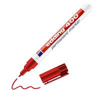 edding 400 marcador permanente - rojo - 1 rotulador - punta fina redonda 1 mm - resistente al agua, de secado rápido, rotuladores indelebles - para cartón, plástico, madera, metal, vidrio
