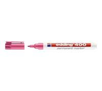 edding 400 marcador permanente - rosa - 1 rotulador - punta fina redonda 1 mm - resistente al agua, de secado rápido, rotuladores indelebles - para cartón, plástico, madera, metal, vidrio