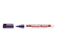 edding 400 marcador permanente - violeta - 1 rotulador - punta fina redonda 1 mm - resistente al agua, de secado rápido, rotuladores indelebles - para cartón, plástico, madera, metal, vidrio