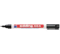 edding 404 marcador permanente, negro, 1 rotulador, punta extra fina redonda 0,75 mm, resistente al agua, de secado rápido, rotuladores indelebles, para cartón, plástico, madera, metal, vidrio