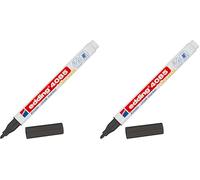 Edding 4085 marcador de tiza - negro - 1 rotulador de tiza - punta redonda 1-2 mm - rotuladores para cristal borrables - para pizarras, vidrio y espejos - tiza líquida de cobertura opaca