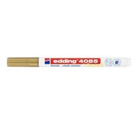 Edding 4085 marcador de tiza - oro - 1 rotulador de tiza - punta redonda 1-2 mm - rotuladores para cristal borrables - para pizarras, vidrio y espejos - tiza líquida de cobertura opaca
